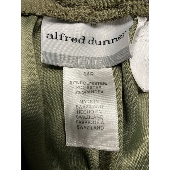 Alfred Dunner Womens Petite Soft Microsuede Green Pants Size 14P NWOT - Picture 2 of 7